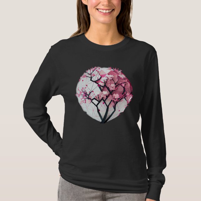 Camiseta A Vibrant and Stunning Cherry Blossom Geometric Sp (Frente)