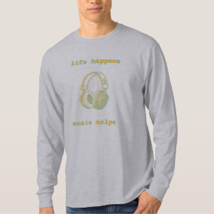 Camiseta A Vida Acontece a Música Ajuda Presente Divertid