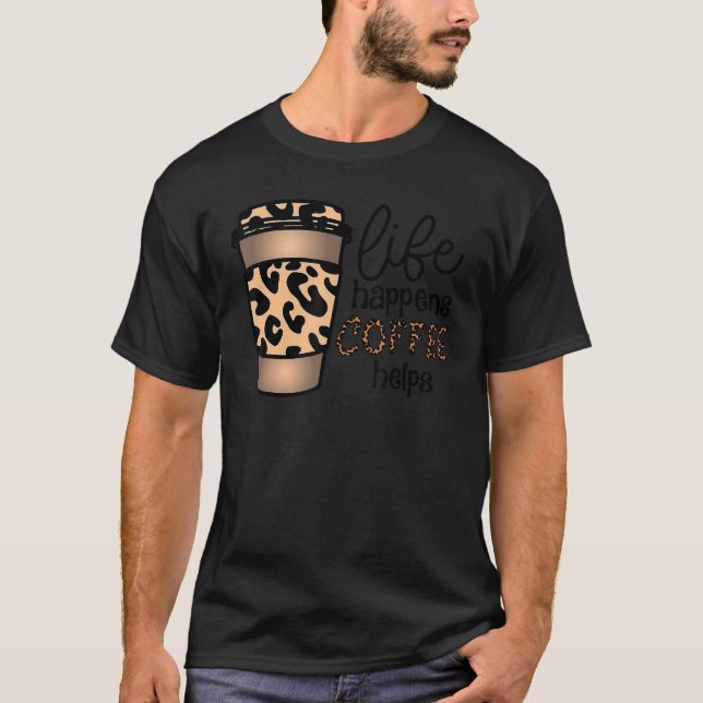 Camiseta A Vida Acontece Café Ajuda Leopard International C (Frente)