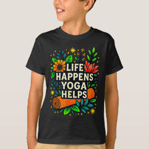 Camiseta A Vida Acontece - O Yoga Ajuda -