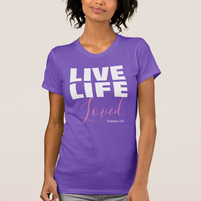 Camiseta A vida ao vivo amava a citação cristã (Frente)