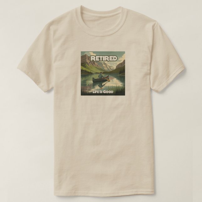 Camiseta A Vida Aposentada É Uma Boa Canoa (Frente do Design)