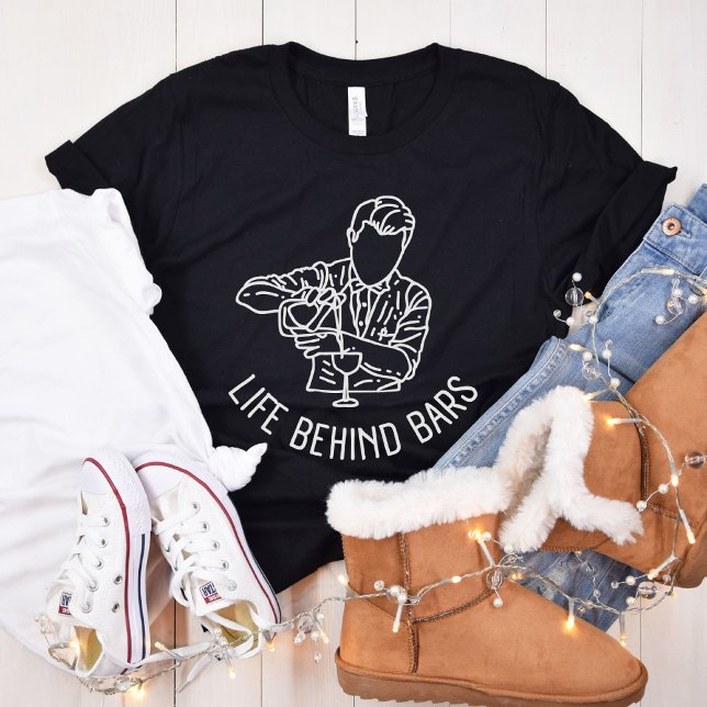 Camiseta A vida atrás dos Bares, barman, barman engraçado (Criador carregado)