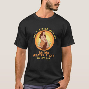 Camiseta A vida bateu o pai mãe britânica Shore Cat Mãe D