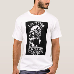 Camiseta A vida branca é um Teto Gráfico do Biker da Vintag