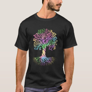Camiseta A Vida Colorida É Realmente Boa Vintagem Árvore Ún
