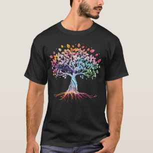 Camiseta A Vida Colorida É Realmente Boa Vintagem Árvore Ún