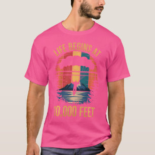 Camiseta A Vida Começa A 10000 Pés Engraçados De Skydiving