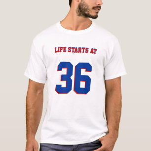 Camiseta A Vida Começa Com 36 Engraçados 36 Anos De Humor
