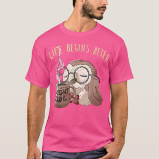 Camiseta A Vida Começa Depois Do Café Cute Night Owl Gif