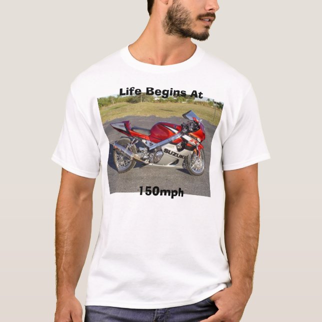 Camiseta A vida começa   em 150mph (Frente)