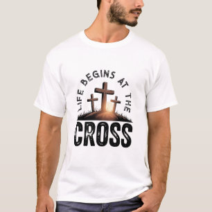 Camiseta A vida começa na Cruz