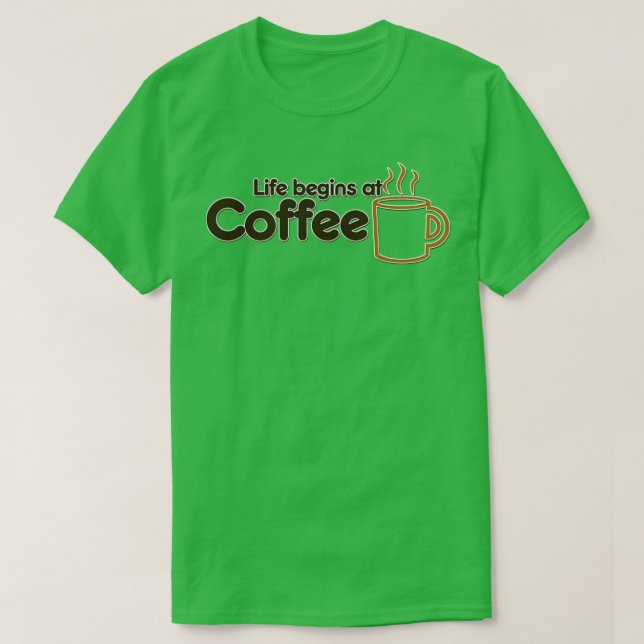 Camiseta A vida começa no café (Frente do Design)
