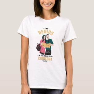 Camiseta A vida começa no final do acampamento e ganha a av