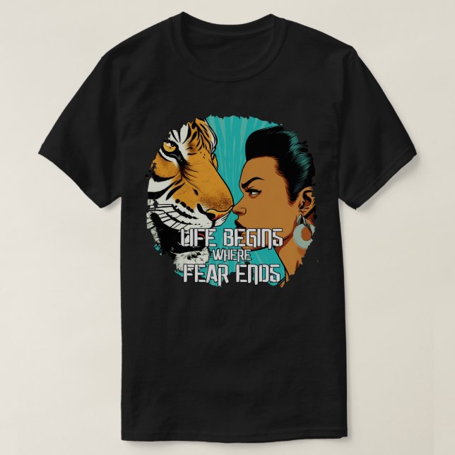 Camiseta a vida começa onde o medo acaba (Frente do Design)