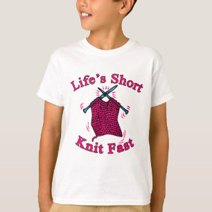Camiseta A vida curta, faz malha o design de confecção de