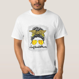Camiseta A Vida Da Mãe De Softball Com Leopardo