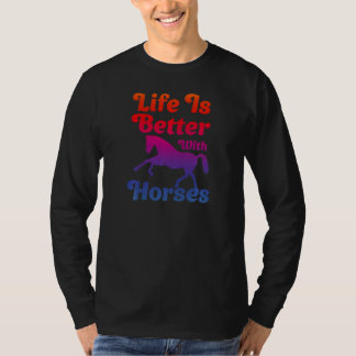Camiseta A Vida das Mulheres é Melhor com Cavalos Garota Ca