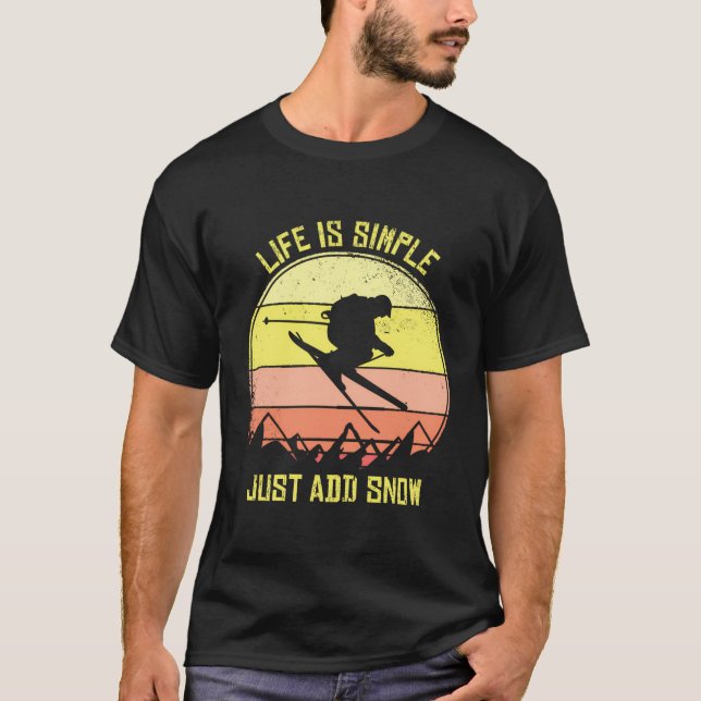 Camiseta A Vida De Esqui É Simples Apenas Acrescentar O Sal (Frente)