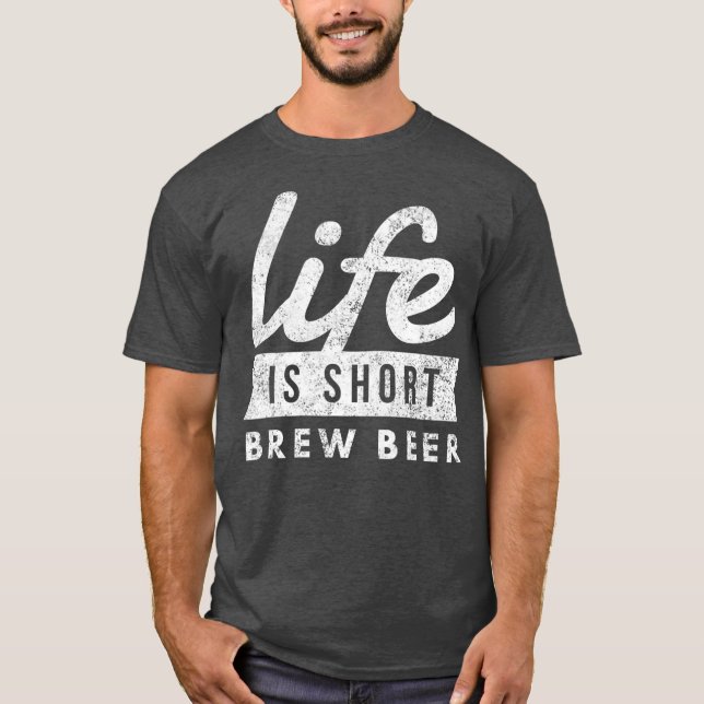 Camiseta A Vida De Homebrew É Curta-Breer Beer Diversão Bre (Frente)