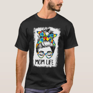 Camiseta A Vida De Mãe Consciente Do Autismo Bleached Mam