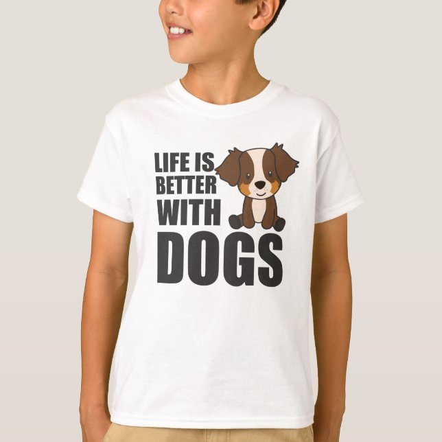 Camiseta A Vida De Pastor Australiana É Melhor Com Cães (Frente)