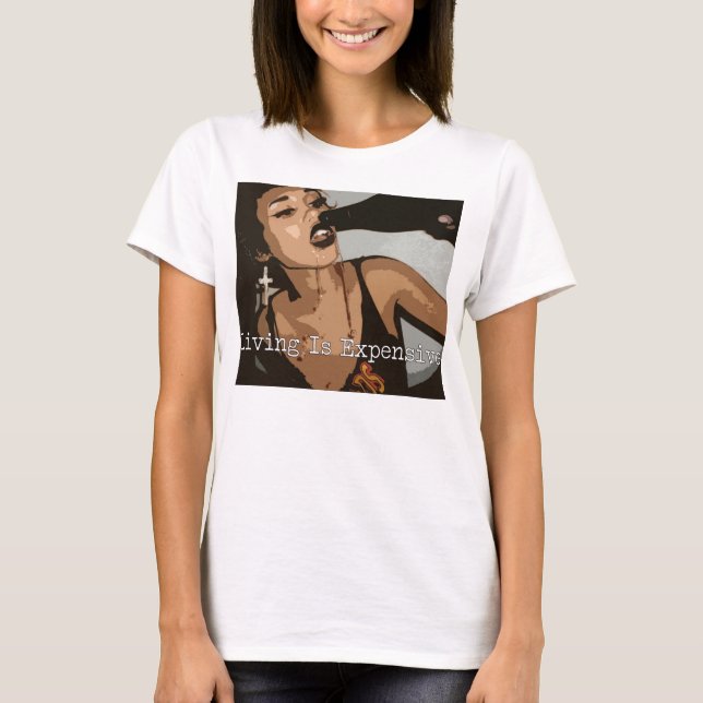 Camiseta A vida de Turbo Blanco é T caro da bebida (Frente)