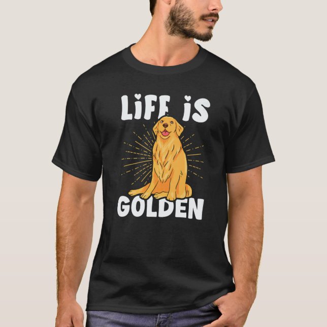 Camiseta A vida do Golden Retriever é Dourada (Frente)