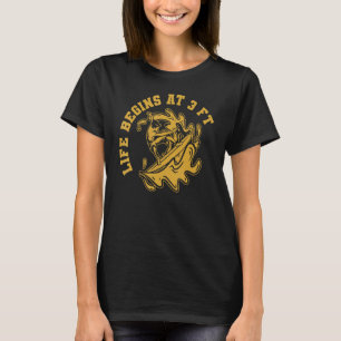 Camiseta A Vida Do surf Começa Com Surfistas De 3 Ft