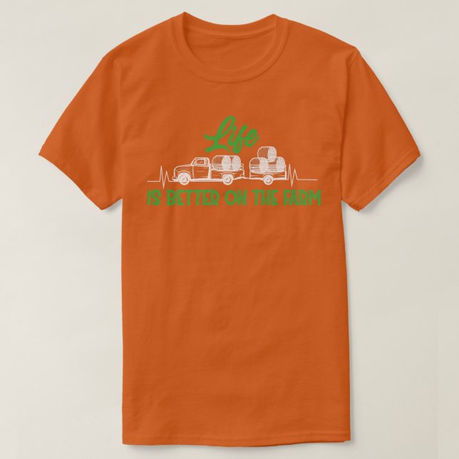 Camiseta A Vida Dos Agricultores É Melhor Na Fazenda (Frente do Design)