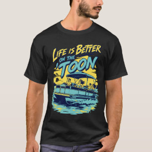 Camiseta A vida dos homens é melhor no barco pontão 'toon
