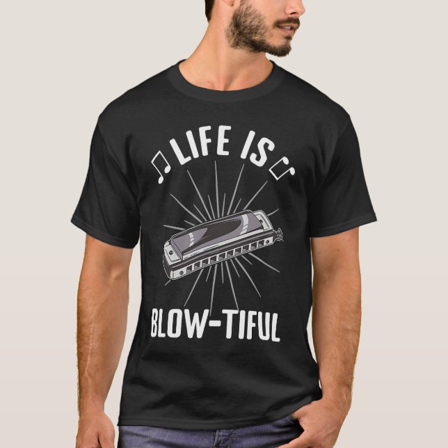 Camiseta A vida é a bela jogadora Harmonica Mou (Frente)