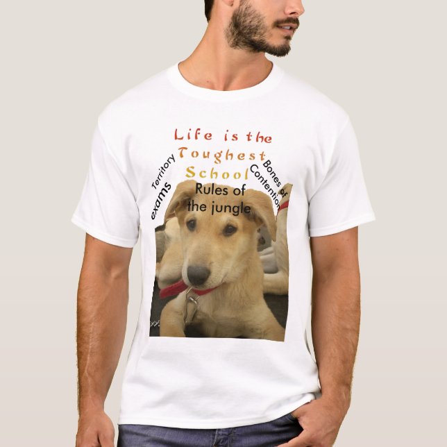 Camiseta "A vida é a escola mais dura" Impressão de Arte Ca (Frente)