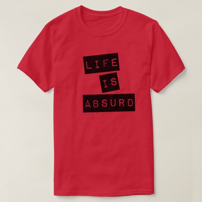Camiseta A Vida é Absurda (Fita Preta) (Frente do Design)