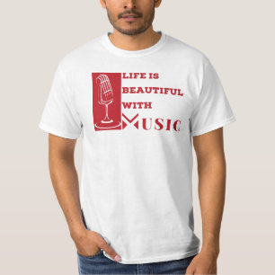 Camiseta A vida é bela com Trabalho de arte de música