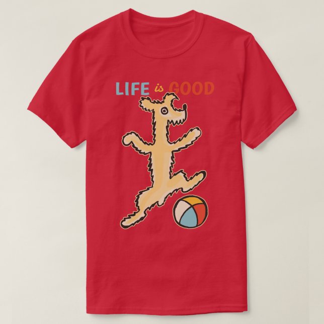 Camiseta A vida é boa com um cão (Frente do Design)