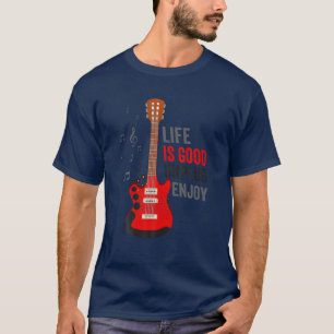 Camiseta A Vida É Boa Desconecte O Jogador De Violão Vint
