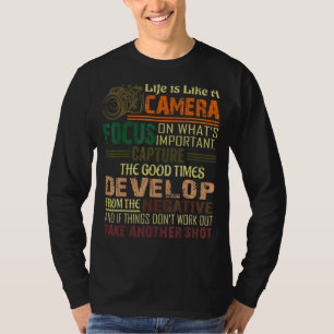 Camiseta A Vida É Como Um Câmera Fotógrafo.