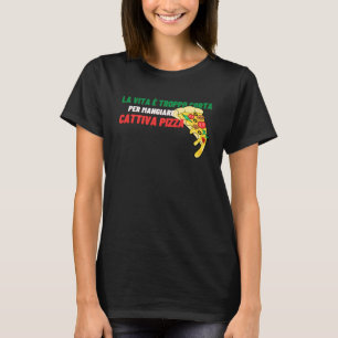 Camiseta A vida é curta demais para comer pizza ruim comend