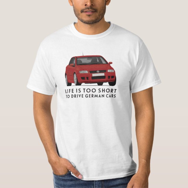 Camiseta A vida é curta demais para dirigir um Fiat Stilo (Frente)