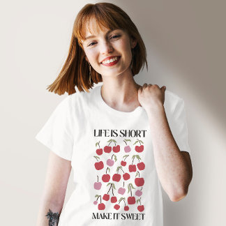 Camiseta A vida é curta, faça-a doce citação de Boho Inspir