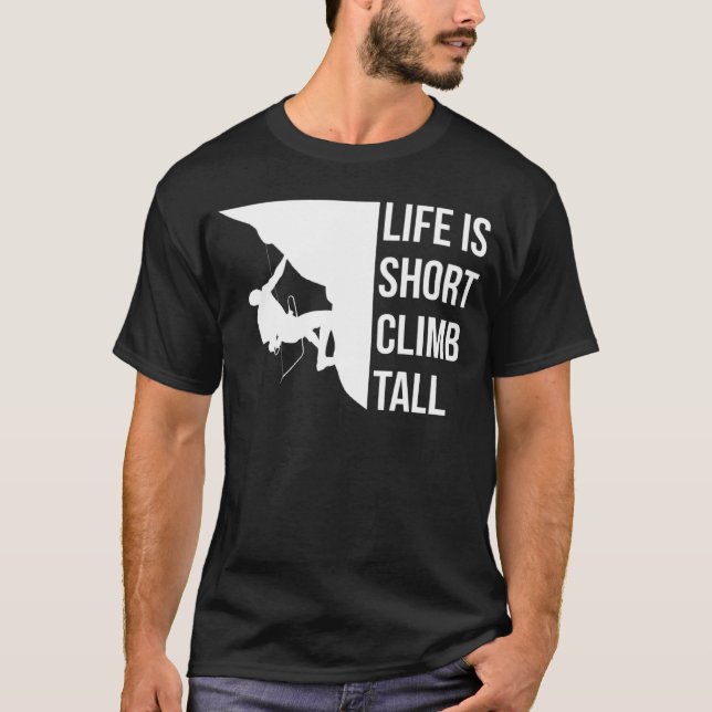 Camiseta A Vida É Curta Subida Alta Subindo O Esporte Climá (Frente)