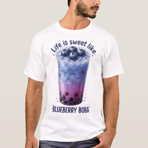 Camiseta A Vida é Doce Como Boba de Mirtilo