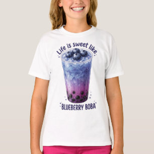 Camiseta A Vida é Doce Como Boba de Mirtilo