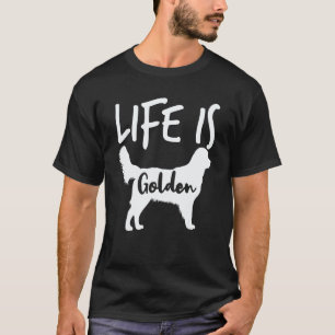 Camiseta A Vida é Dourada Cachorro Golden Retriever Golde