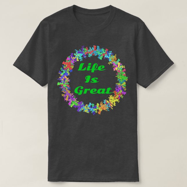 Camiseta A vida é excelente (Frente do Design)
