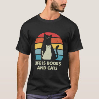 Camiseta A Vida É Livro E Livro De Gatos, Gato, Mamãe Bookw