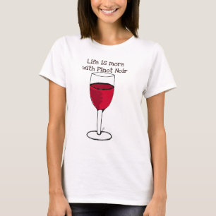 Camiseta A VIDA É MAIS COM impressão NOIR do vinho de