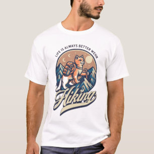 Camiseta A vida é melhor ao caminhar - Adventure Cat