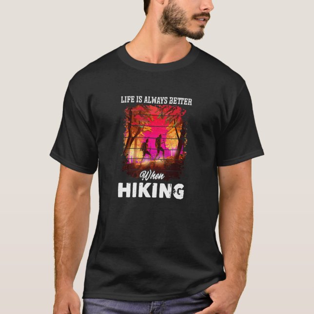 Camiseta A Vida É Melhor Ao Caminhar Campanha De Acampament (Frente)